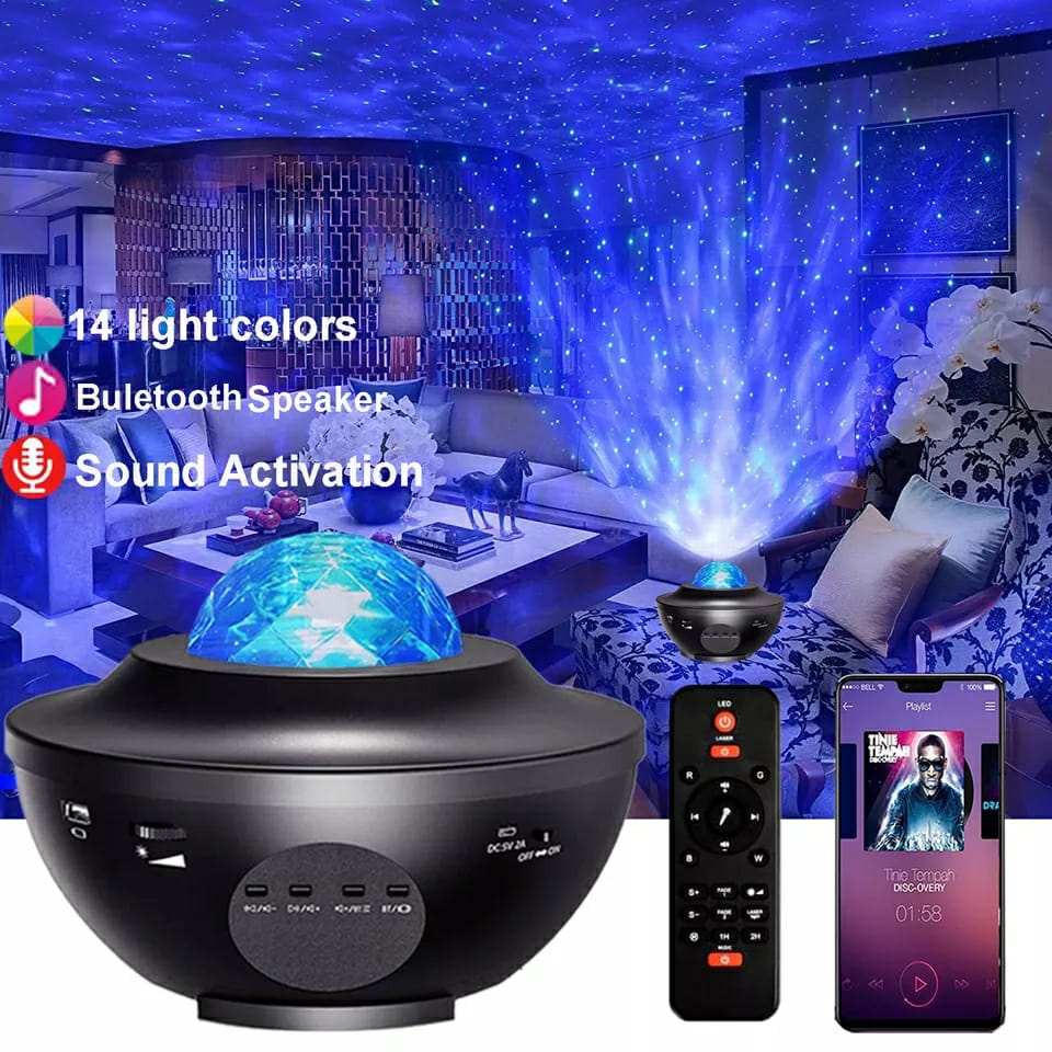 Projector Galaxy Night Light with Ocean Wave